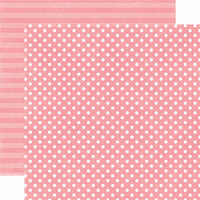 Echo Park - Neapolitan Dots and Stripes Collection - 12 x 12 Double Sided Paper - Berry Bliss Small Dot