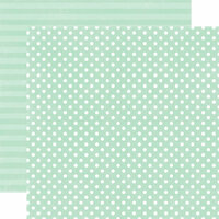 Echo Park - Neapolitan Dots and Stripes Collection - 12 x 12 Double Sided Paper - Mint Small Dot