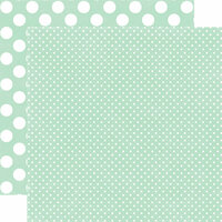 Echo Park - Neapolitan Dots and Stripes Collection - 12 x 12 Double Sided Paper - Mint Tiny Dot