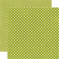 Echo Park - Soda Fountain Dots and Stripes Collection - 12 x 12 Double Sided Paper - Kiwi Small Dot