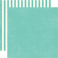 Echo Park - Soda Fountain Dots and Stripes Collection - 12 x 12 Double Sided Paper - Aqua Tiny Dot