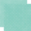 Echo Park - Soda Fountain Dots and Stripes Collection - 12 x 12 Double Sided Paper - Aqua Small Dot