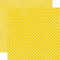 Echo Park - Soda Fountain Dots and Stripes Collection - 12 x 12 Double Sided Paper - Banana Small Dot