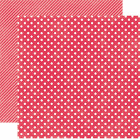 Echo Park - Soda Fountain Dots and Stripes Collection - 12 x 12 Double Sided Paper - Strawberry Small Dot