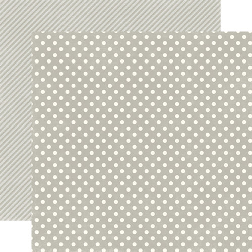 Echo Park - Soda Fountain Dots and Stripes Collection - 12 x 12 Double Sided Paper - Seltzer Grey Small Dot