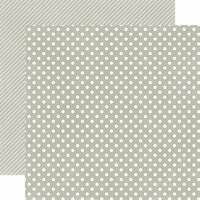 Echo Park - Soda Fountain Dots and Stripes Collection - 12 x 12 Double Sided Paper - Seltzer Grey Small Dot