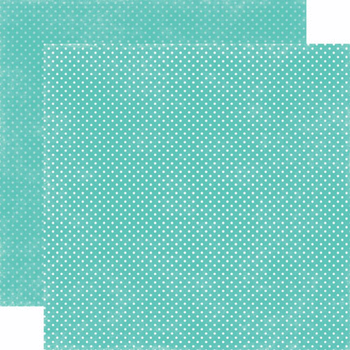 Echo Park - Dots Collection - 12 x 12 Double Sided Paper - Teal Tiny Dots