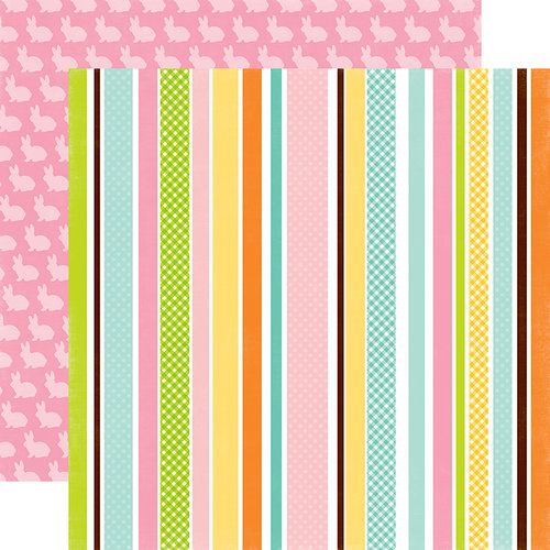 Echo Park - Easter Collection - 12 x 12 Double Sided Paper - Easter Stripe