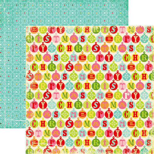 Echo Park - Everybody Loves Christmas Collection - 12 x 12 Double Sided Paper - Christmas Bells, CLEARANCE