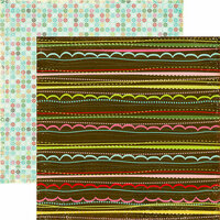 Echo Park - Everybody Loves Christmas Collection - 12 x 12 Double Sided Paper - Scallop Stripes, CLEARANCE