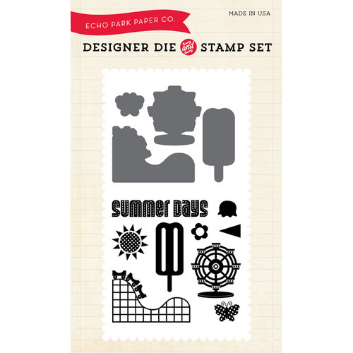 Echo Park - Summer Collection - Designer Die and Clear Acrylic Stamp Set - Summer Days