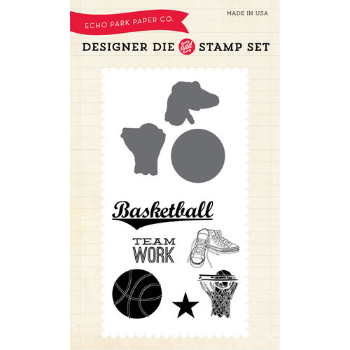 Echo Park - Everyday Collection - Designer Die and Clear Acrylic Stamp Set - Basketball