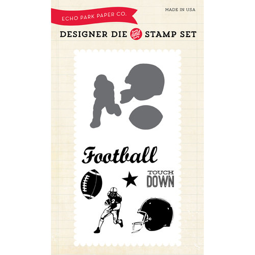 Echo Park - Everyday Collection - Designer Die and Clear Acrylic Stamp Set - Football