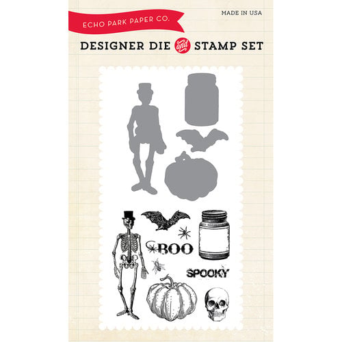 Echo Park - Fall - Designer Die and Clear Acrylic Stamp Set - Spooky Halloween