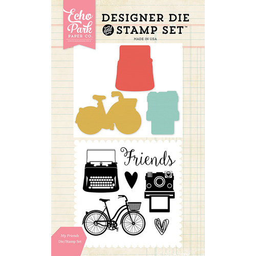 Echo Park - Designer Die and Clear Acrylic Stamp Set - My Friends