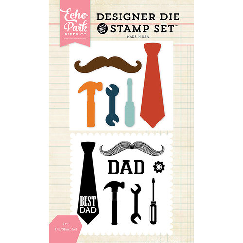 Echo Park - Designer Die and Clear Acrylic Stamp Set - Dad