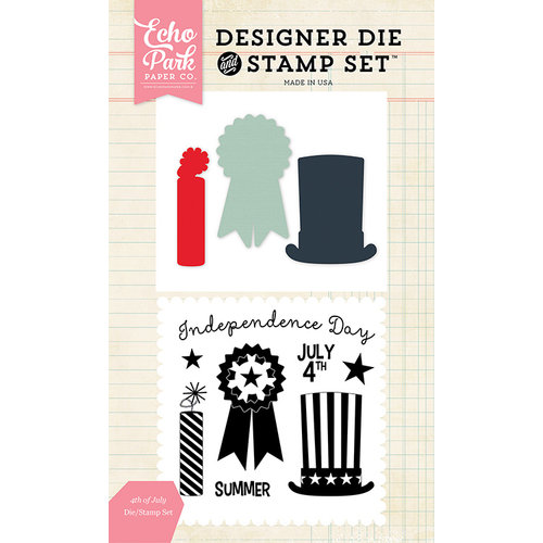 Echo Park - Designer Die and Clear Acrylic Stamp Set - 4th of July