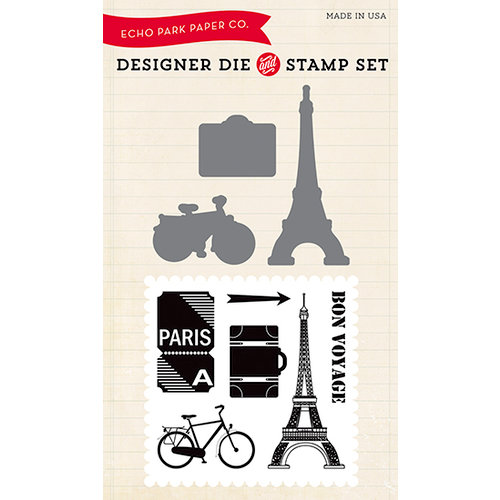 Echo Park - Designer Die and Clear Acrylic Stamp Set - Getaway