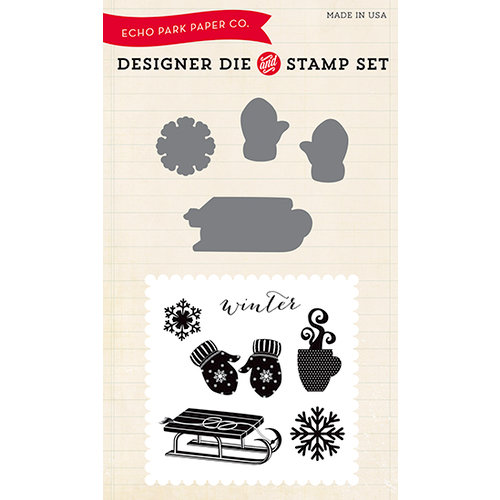 Echo Park - Christmas - Designer Die and Clear Acrylic Stamp Set - Let it Snow