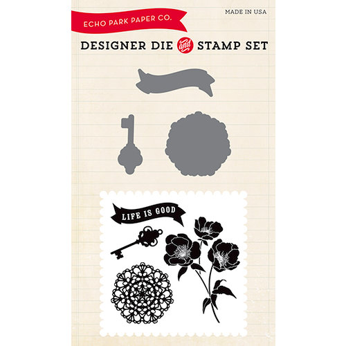 Echo Park - Designer Die and Clear Acrylic Stamp Set - Life is Good