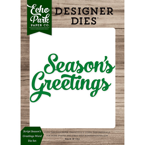 Echo Park - Christmas Cheer Collection - Designer Dies - Script Season's Greetings Word