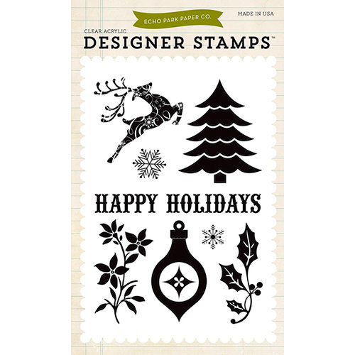 Echo Park - Christmas - Clear Acrylic Stamps - Happy Holidays