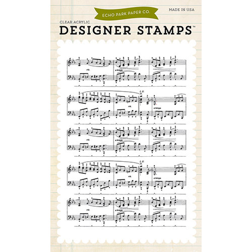 Echo Park - Clear Acrylic Stamps - Musical Notes Background