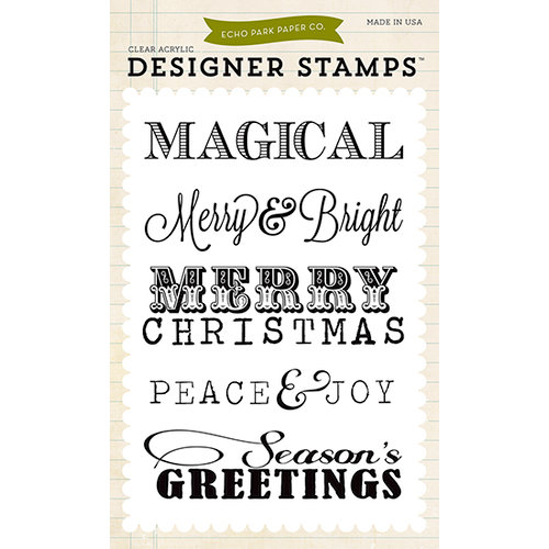 Echo Park - Clear Acrylic Stamps - Christmas Sentiments