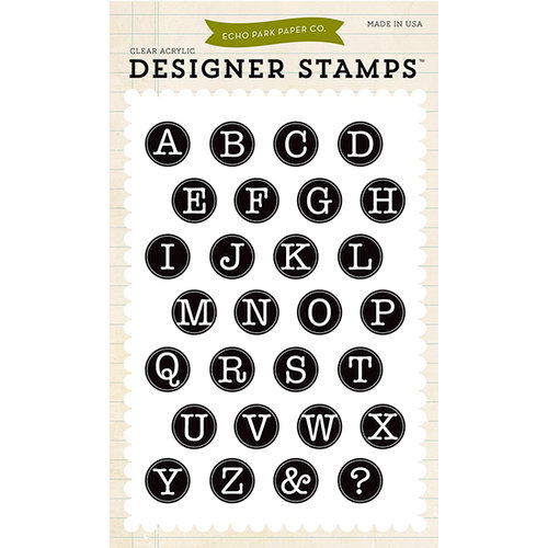 Echo Park - Clear Photopolymer Stamps - Typewriter Alphabet