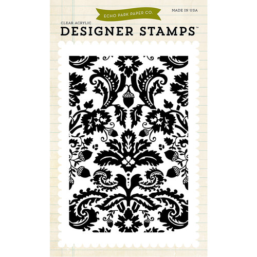 Echo Park - Fall - Clear Acrylic Stamps - Acorn Damask