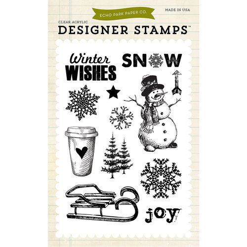 Echo Park - Winter - Clear Acrylic Stamps - Joyful Winter