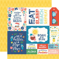 Echo Park - Endless Summer Collection - 12 x 12 Double Sided Paper - Multi Journaling Cards