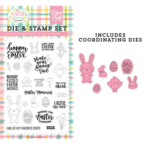 Echo Park - Easter Wishes Collection - Designer Dies and Clear Photopolymer Stamp Set - Easter Memories