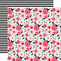 Echo Park - Fashionista Collection - 12 x 12 Double Sided Paper - Fashionista Floral