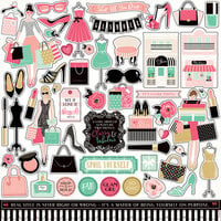 Echo Park - Fashionista Collection - 12 x 12 Cardstock Stickers - Elements
