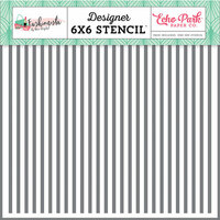 Echo Park - Fashionista Collection - 6 x 6 Stencil - Glamour Stripe