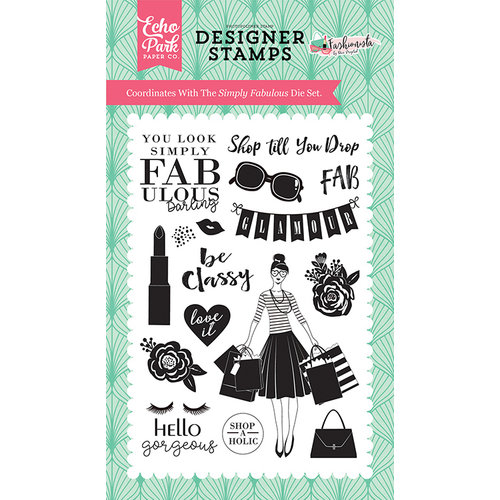 Echo Park - Fashionista Collection - Clear Acrylic Stamps - Simply Fabulous