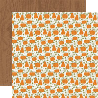 Echo Park - Fall Fever Collection - 12 x 12 Double Sided Paper - Plump Pumpkins
