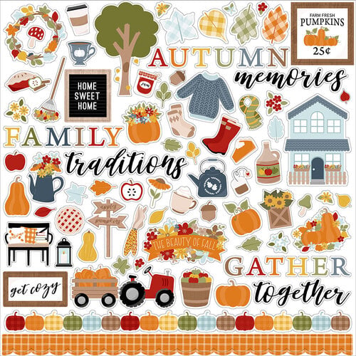 Echo Park - Fall Fever Collection - 12 x 12 Cardstock Stickers - Elements