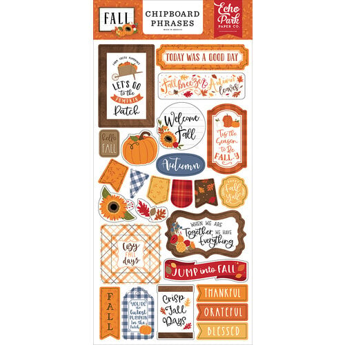 Echo Park - Fall Collection - Chipboard Embellishments - Phrases