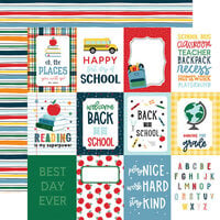 Echo Park - First Day of School Collection - 12 x 12 Double Sided Paper - 3 x 4 Journaling Cards