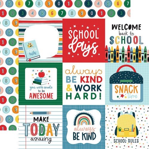 Echo Park - First Day of School Collection - 12 x 12 Double Sided Paper - 4 x 4 Journaling Cards