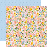 Paper House Productions - 12 x 12 Double Sided Paper - Pink Watercolor Floral