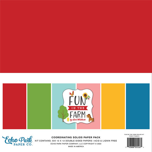 Echo Park - Fun On The Farm Collection - 12 x 12 Paper Pack - Solids
