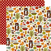 Echo Park - Fall is in the Air Collection - 12 x 12 Double Sided Paper - Fall Friends
