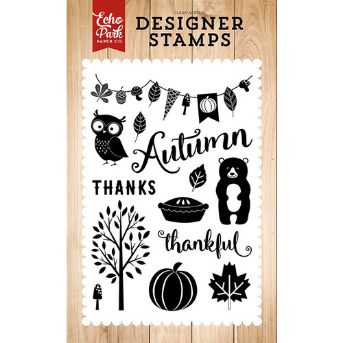 Echo Park - Fall is in the Air Collection - Clear Acrylic Stamps - Feeling Thankful