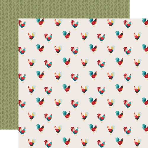 Echo Park - Farmhouse Kitchen Collection - 12 x 12 Double Sided Paper - Roaming Roosters