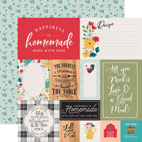 Echo Park - Farmhouse Kitchen Collection - 12 x 12 Double Sided Paper - Multi Journaling Cards
