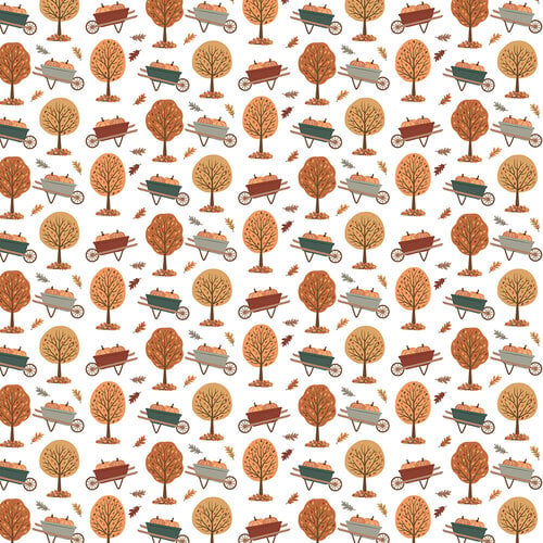 Echo Park - Feels Like Fall Collection - 12 x 12 Double Sided Paper - Wheelbarrows And Leaves Echo Park - Feels Like Fall Collection - 12 x 12 Double Sided Paper - Wheelbarrows And Leaves