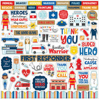 Echo Park - First Responder Collection - 12 x 12 Cardstock Stickers - Elements